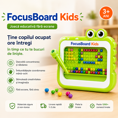 FocusBoard - 20 de minute de liniște pentru părinți. Ore de distracție pentru copii